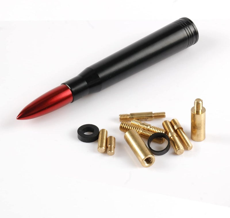 BJSIA Universal Bullet Antenna, Truck Antenna Replacement, Compatible with Ford, Dodge, Chevrolet, GMC, Jeep, Toyota, Red, Car Accessories - Image 4